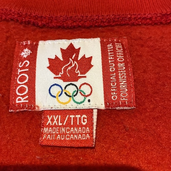 Roots Vtg Canadian Team 2004 Athens Olympic Half Zip Sweatshirt Red White Sz XXL - Picture 6 of 12